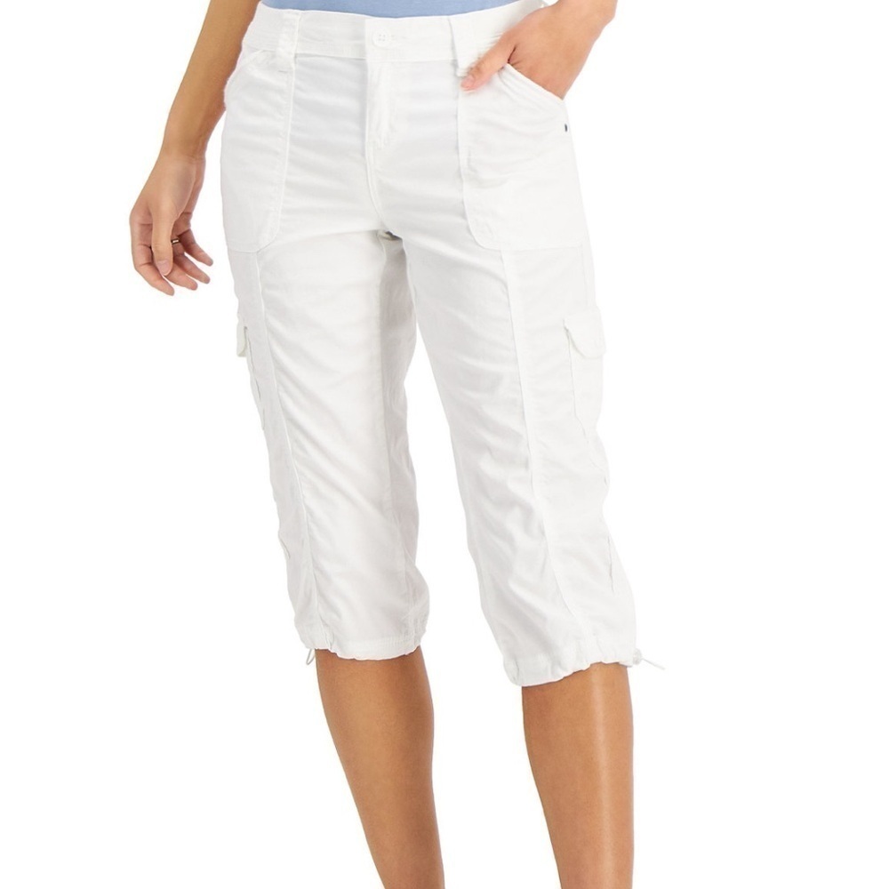 Style & Co Capri Cargo Pants Adjustable Bungie Cuffs Six-Pocket Relaxed Fit 10